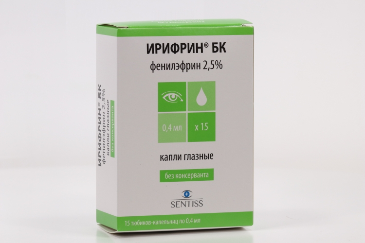 Ирифрин. Ирифрин 2,5%, 0,4 мл. Ирифрин капли глазн. 2,5% 5мл. Ирифрин БК капли глазные 2,5% 0,4мл. Ирифрин БК капли глазные 2,5% 0,4 мл, 15 тюбиков - капельниц.